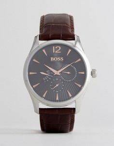 Часы с черным кожаным ремешком BOSS By Hugo Boss 1513490 Commander - Черный
