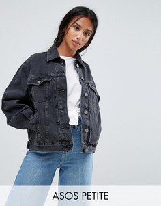 Черная выбеленная джинсовая куртка ASOS PETITE - Черный