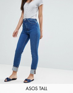 Узкие джинсы в винтажном стиле с завышенной талией ASOS TALL FARLEIGH - Синий