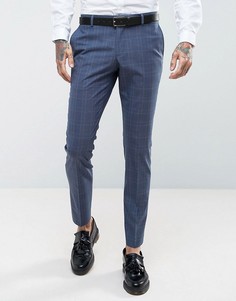 Синие брюки скинни в клетку Selected Homme Wedding - Синий