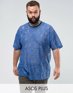 Свободная футболка ASOS PLUS - Синий