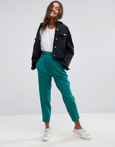 Зеленые брюки с ремнем ASOS Tailored - Зеленый