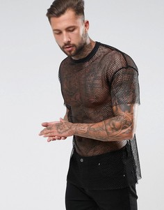 Оверсайз-футболка удлиненного кроя ASOS - Черный