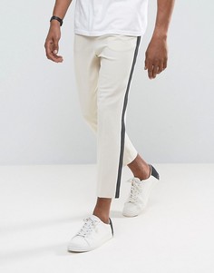 Зауженные брюки с полосками по бокам ASOS - Серый