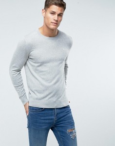 Серый джемпер с круглым вырезом и логотипом Abercrombie &amp; Fitch - Серый