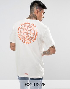 Свободная белая футболка с принтом на спине Puma эксклюзивно для ASOS - Белый