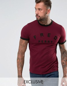 Фиолетовая футболка с круглым вырезом и вышивкой Fred Perry - Фиолетовый