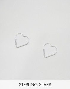 Серебряные серьги с сердцем ASOS - Серебряный