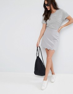 Мини юбка‑трапеция с фигурным краем ASOS Tailored - Серебряный