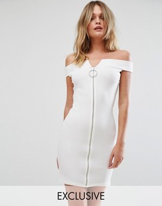 Платье с молнией спереди Missguided - Белый