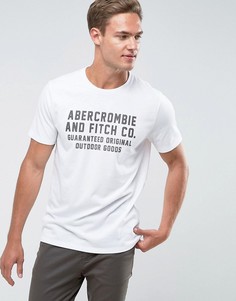 Белая облегающая футболка с логотипом Abercrombie &amp; Fitch - Белый