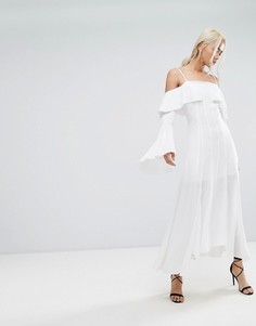 Платье макси с оборкой C/Meo Collective Compose - Белый