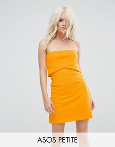 Платье-бандо мини в рубчик ASOS PETITE - Желтый