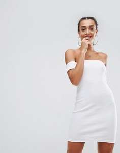 Облегающее платье мини с открытыми плечами ASOS - Белый