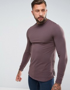 Длинный обтягивающий свитшот ASOS - Коричневый