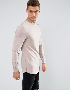 Розовый длинный облегающий свитшот ASOS - Розовый