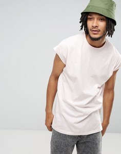 Розовая оversize-футболка без рукавов ASOS - Розовый