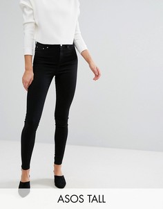 Черные джинсы скинни с завышенной талией ASOS TALL RIDLEY - Черный