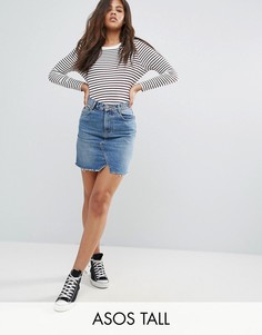 Джинсовая синяя мини-юбка ASOS TALL - Синий