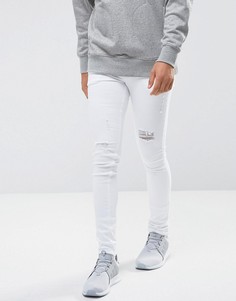 Белые состаренные джинсы скинни ASOS - Белый