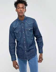 Темная выбеленна джинсовая рубашка в стиле вестерн Levis Barstow - Темно-синий Levis®