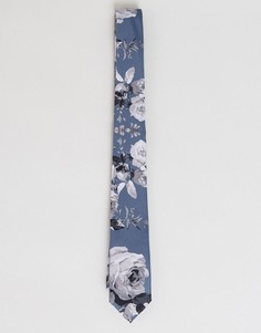 Галстук с цветочным принтом ASOS - Серый