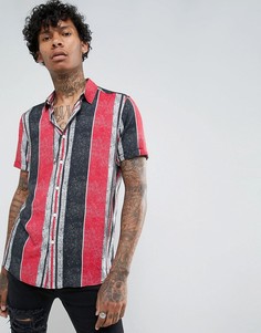 Красная рубашка классического кроя с полосками ASOS - Красный