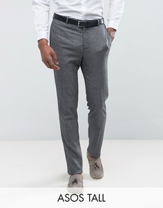 Фактурные брюки скинни сине-серого цвета ASOS TALL WEDDING - Серый