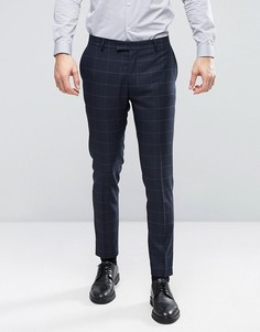 Узкие брюки-премиум в клетку Jack &amp; Jones - Темно-синий