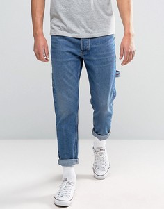 Темно-выбеленные суженные книзу джинсы Tommy Jeans 90S Carpenter M18 - Синий