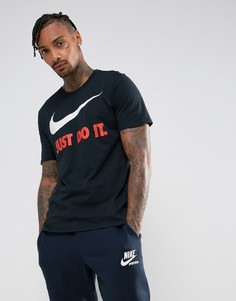 Темно-синяя футболка с логотипом-галочкой Nike 707360-475 - Темно-синий