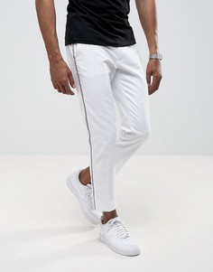 Белые брюки скинни с полосками ASOS - Белый