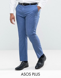Синие однотонные узкие брюки ASOS PLUS - Синий