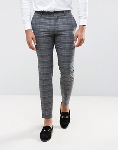 Облегающие брюки в клетку Jack &amp; Jones Premium - Серый