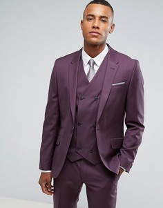 Сиреневый приталенный пиджак из 100% шерсти ASOS - Фиолетовый