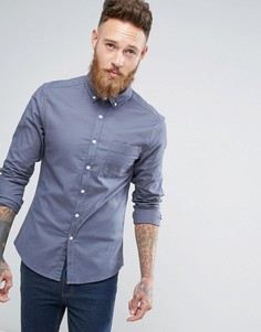 Голубая оксфордская рубашка скинни ASOS - Синий