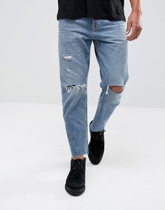 Рваные джинсы прямого кроя AllSaints - Синий