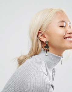 Фигурные серьги ASOS - Золотой
