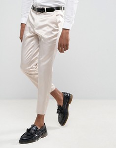 Кремовые укороченные брюки скинни ASOS Wedding - Кремовый