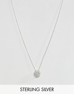 Серебряное ожерелье с резной подвеской-диском ASOS - Серебряный