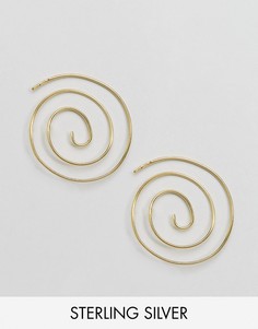 Позолоченные серебряные серьги ASOS - Золотой