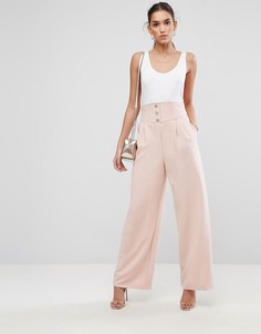 Широкие брюки с завышенной талией ASOS Tailored - Розовый