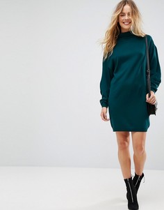 Вязаное платье мини с широкими рукавами ASOS - Зеленый