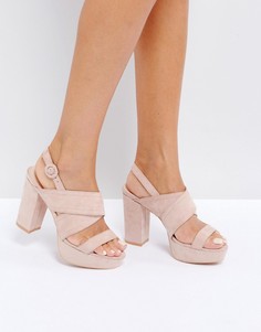 Босоножки на каблуке и платформе Public Desire Rhythm - Розовый