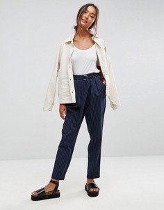 Суженные книзу брюки в тонкую полоску ASOS - Мульти