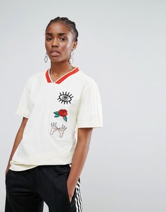 Свободная футболка с нашивками adidas Originals - Черный