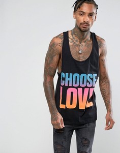 Майка-борцовка с принтом CHOOSE LOVE ASOS x HELP REFUGEES - Черный