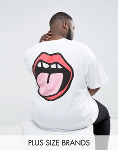 Футболка с принтом языка на спине New Love Club Plus - Белый