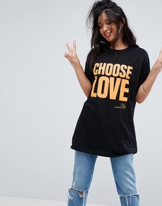 Футболка с принтом CHOOSE LOVE ASOS x HELP REFUGEES - Черный