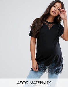 Удлиненная футболка для беременных ASOS Maternity - Черный
